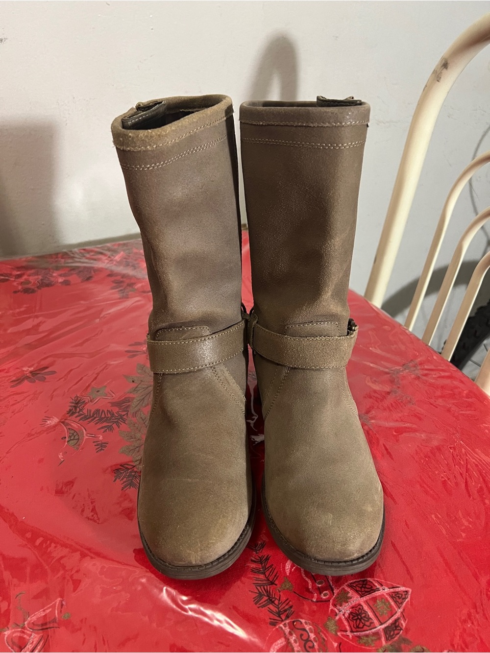 Ugg Silva Suede Biker Boots In Fawn SZ 7 Excellent Condition 175$ retail